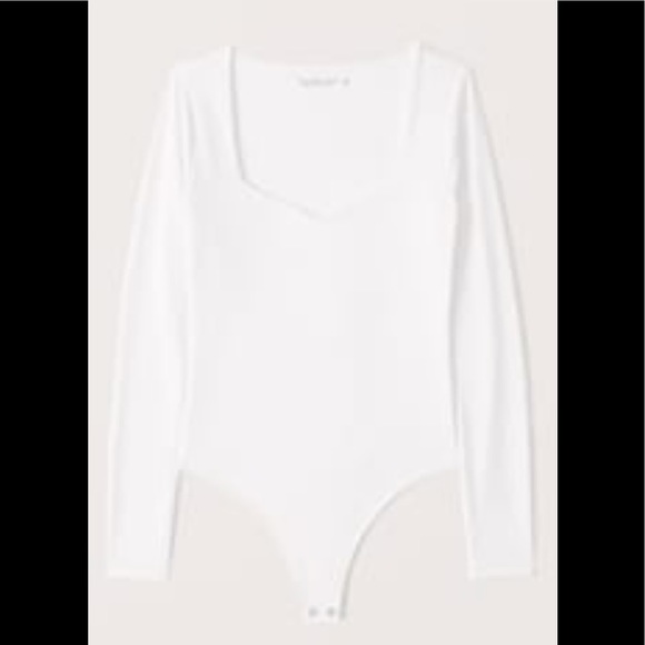Abercrombie u0026 Fitch | Tops | Nwtlongsleeve Doublelayered Seamless Fabric  Sweetheart Bodysuit White Med | Poshmark
